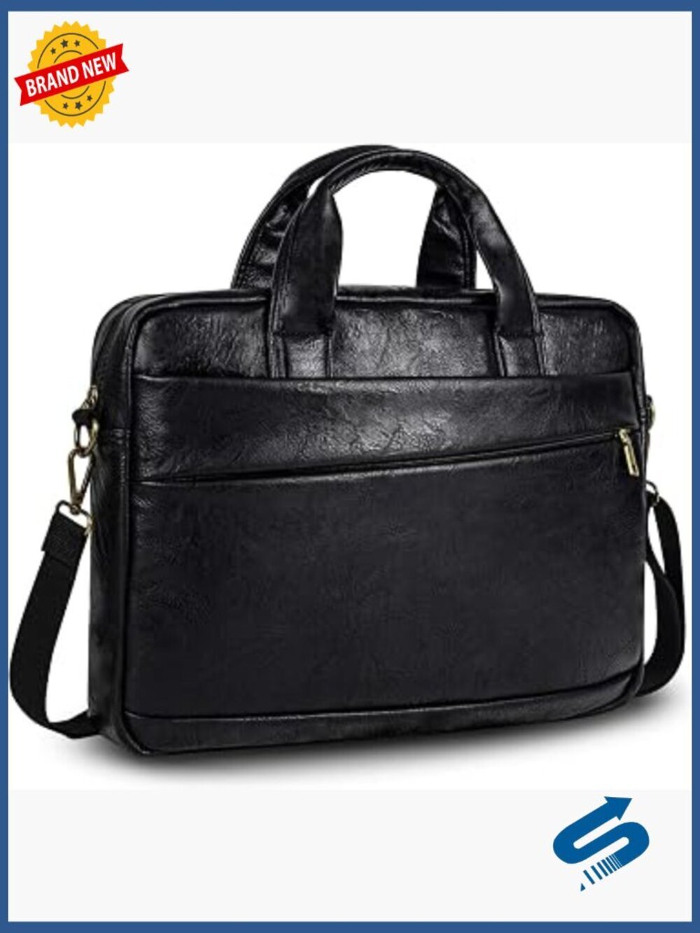 Faux Leather Laptop Messenger Bag 17.3" Briefcase Work College